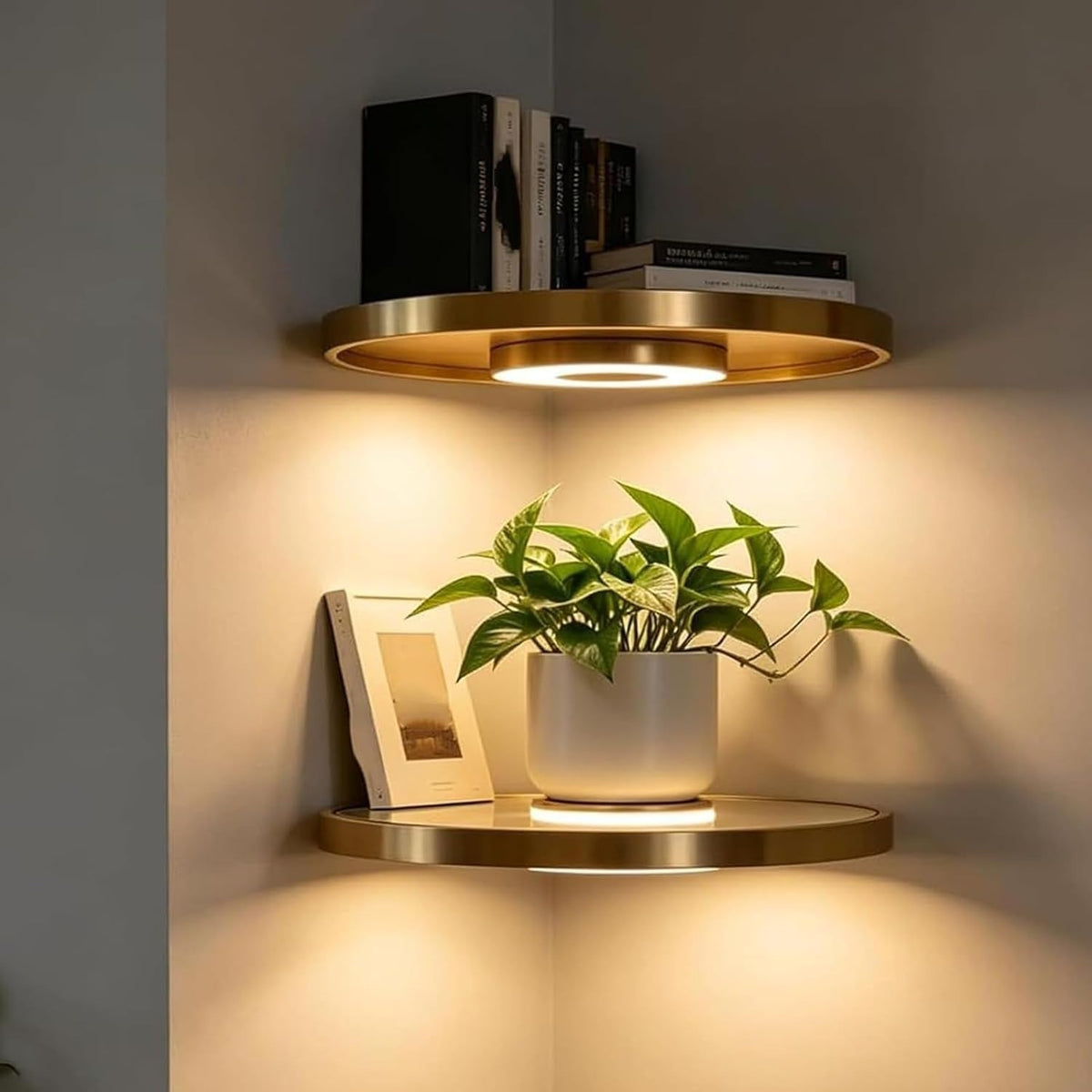 Trådløs LED-Hylle - cordless led shelf warm glow corner