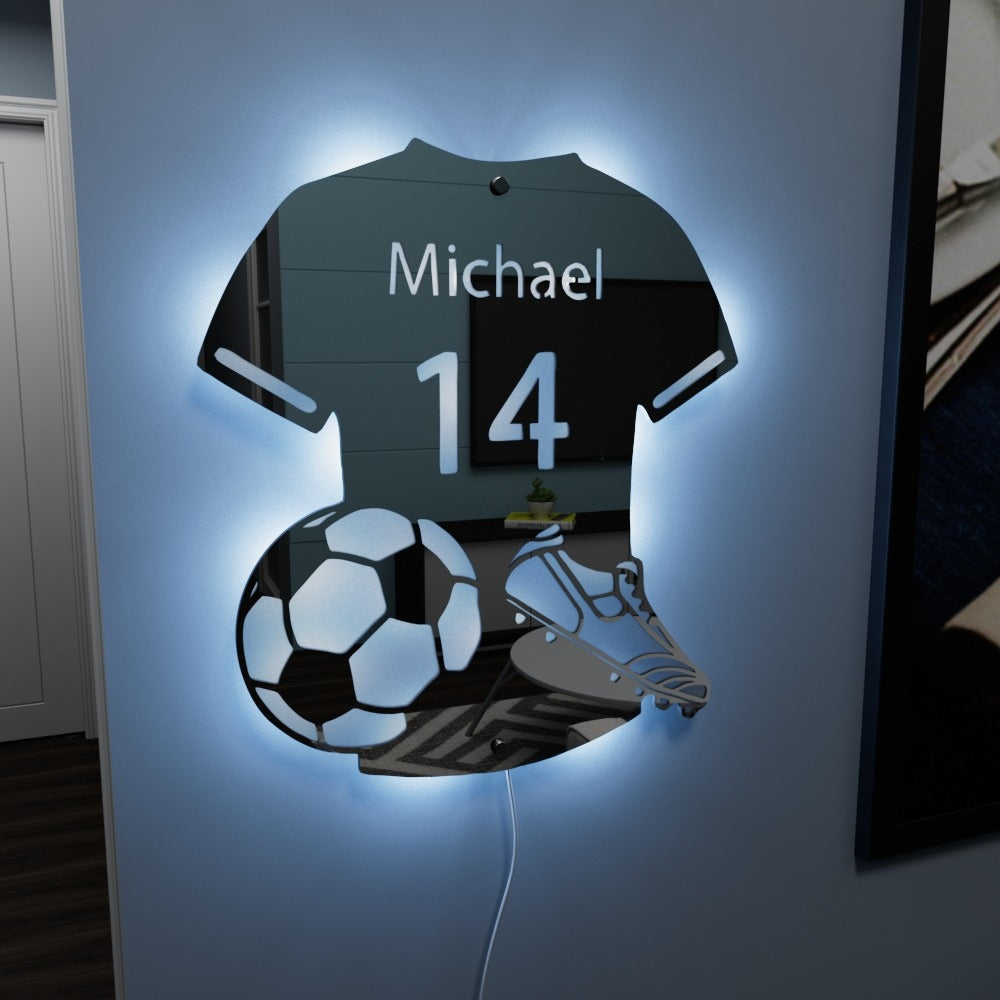 Fotballspiller | Personlig LED-Speil