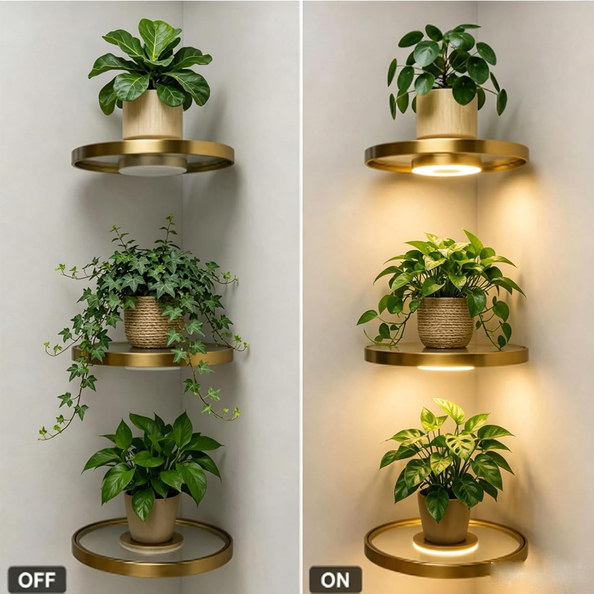 Trådløs LED-Hylle - cordless led shelf light off on