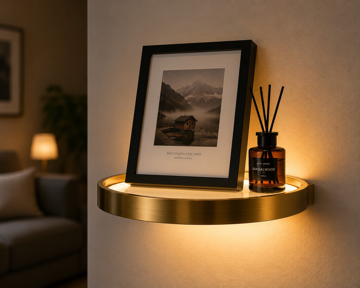 Trådløs LED-Hylle - cordless led shelf styled display