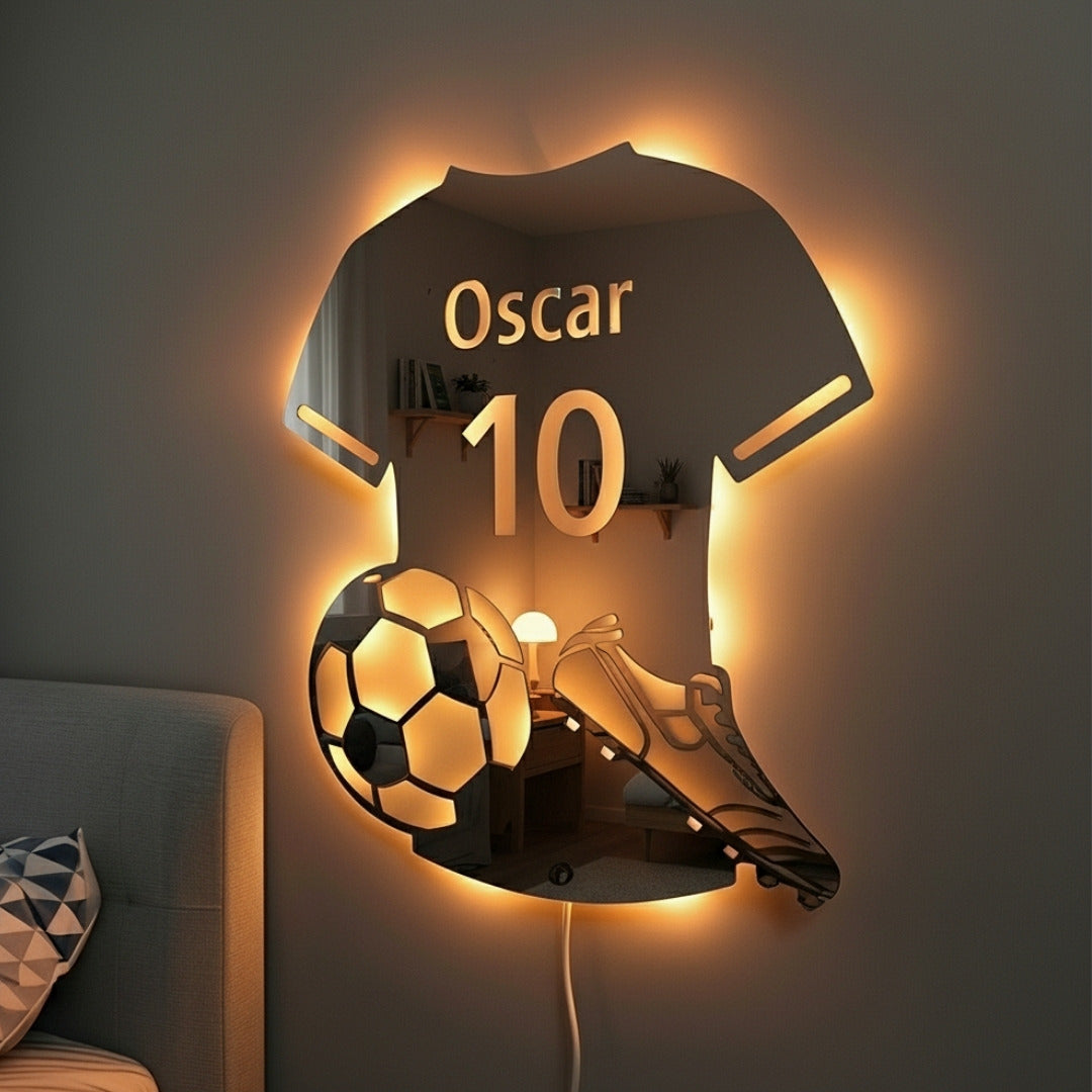 Fotballspiller | Personlig LED-Speil