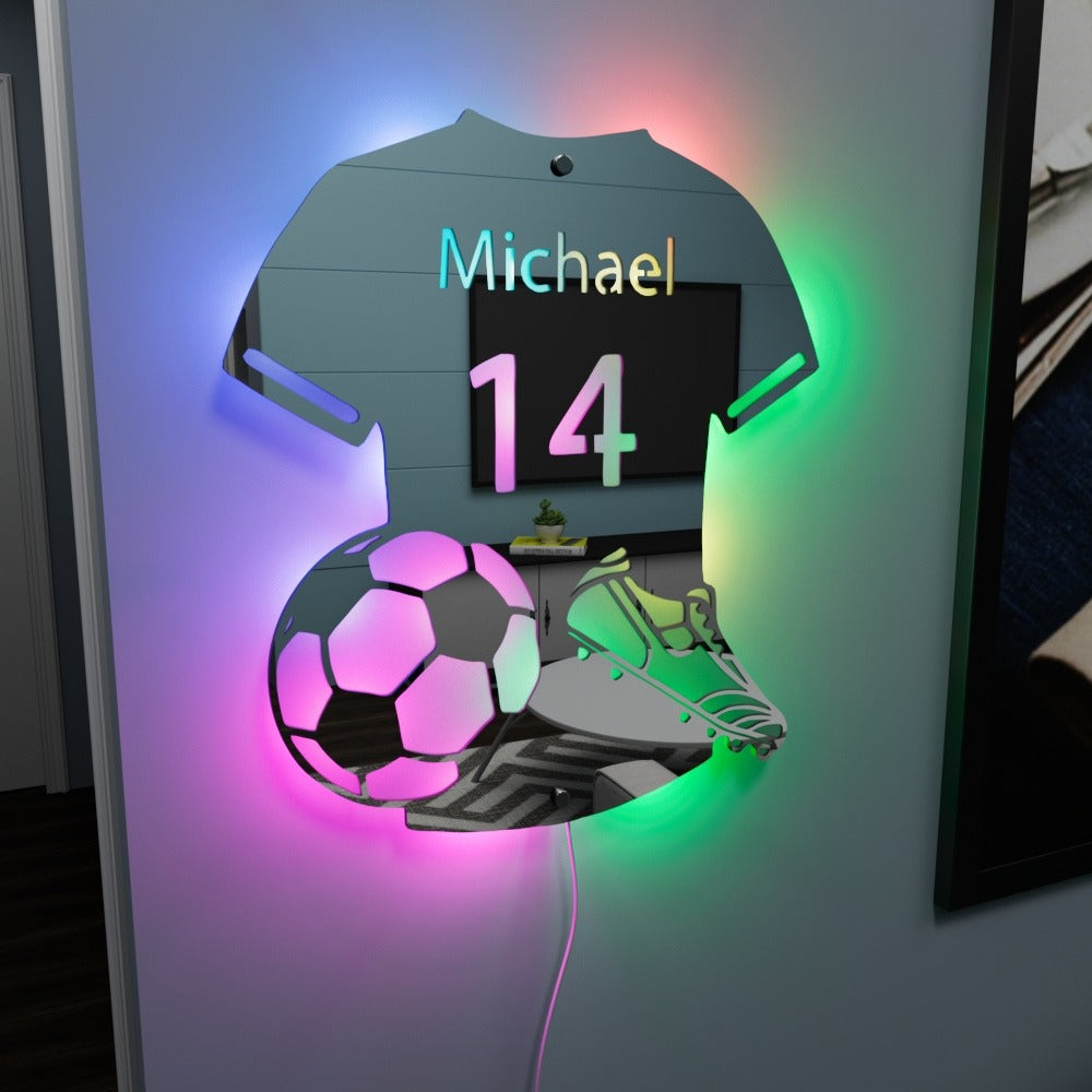 Fotballspiller | Personlig LED-Speil